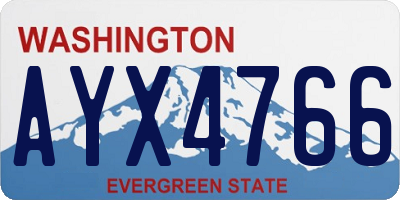 WA license plate AYX4766