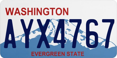 WA license plate AYX4767