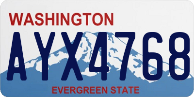 WA license plate AYX4768