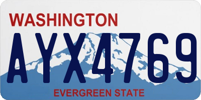 WA license plate AYX4769