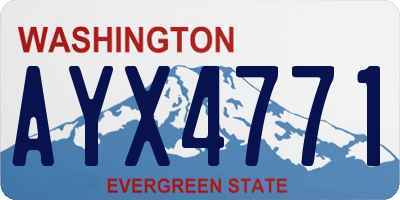 WA license plate AYX4771