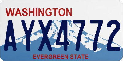 WA license plate AYX4772