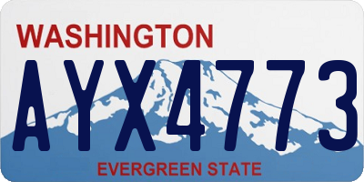 WA license plate AYX4773