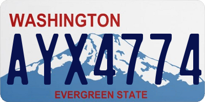 WA license plate AYX4774