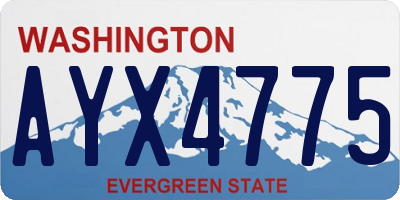 WA license plate AYX4775