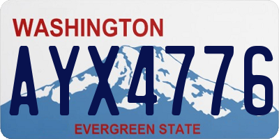 WA license plate AYX4776