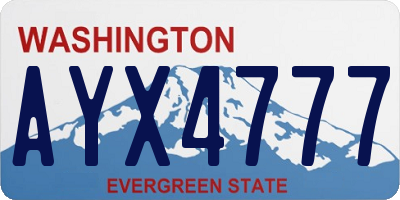 WA license plate AYX4777