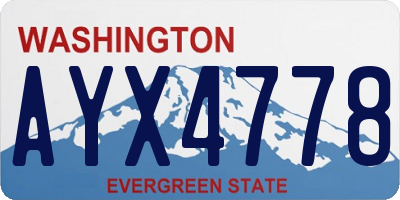 WA license plate AYX4778