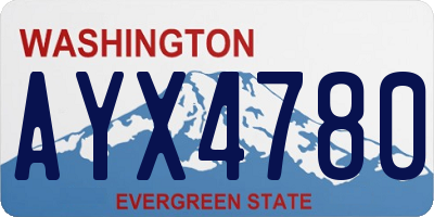 WA license plate AYX4780