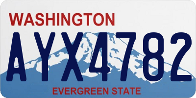 WA license plate AYX4782