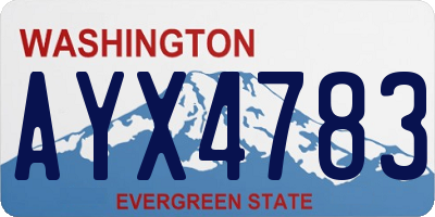 WA license plate AYX4783