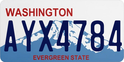 WA license plate AYX4784