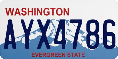 WA license plate AYX4786