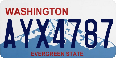 WA license plate AYX4787