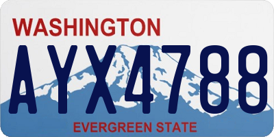 WA license plate AYX4788