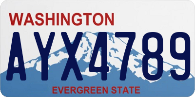 WA license plate AYX4789