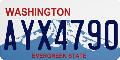 WA license plate AYX4790