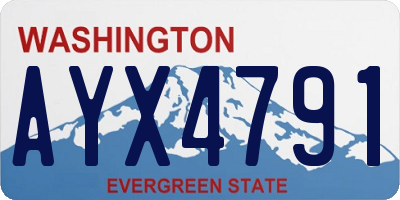 WA license plate AYX4791