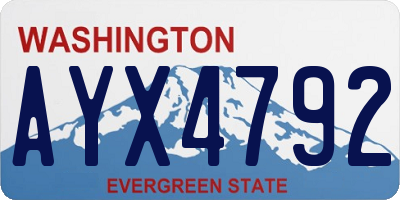 WA license plate AYX4792