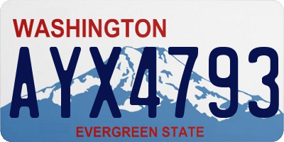 WA license plate AYX4793