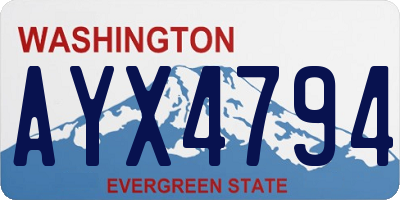 WA license plate AYX4794