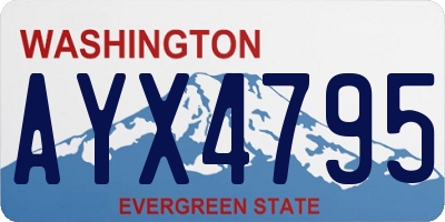 WA license plate AYX4795