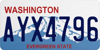 WA license plate AYX4796