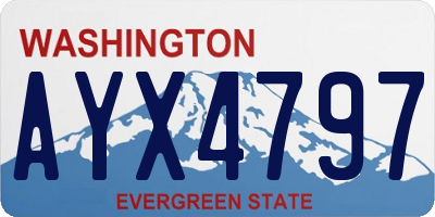 WA license plate AYX4797