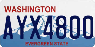 WA license plate AYX4800