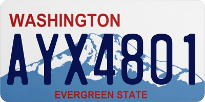 WA license plate AYX4801