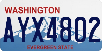 WA license plate AYX4802