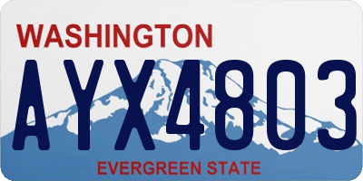 WA license plate AYX4803