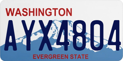 WA license plate AYX4804