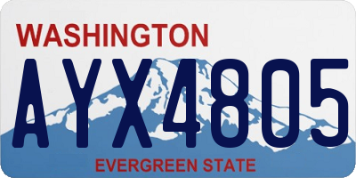 WA license plate AYX4805