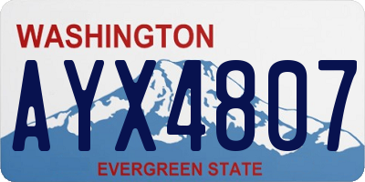 WA license plate AYX4807