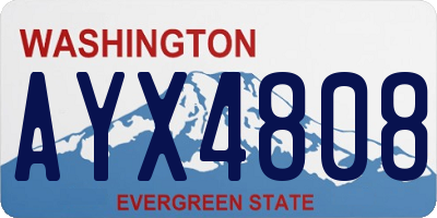 WA license plate AYX4808