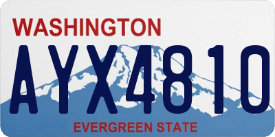 WA license plate AYX4810