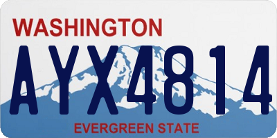 WA license plate AYX4814