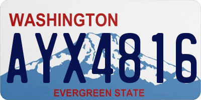 WA license plate AYX4816