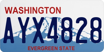 WA license plate AYX4828