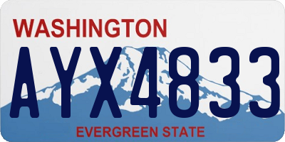 WA license plate AYX4833