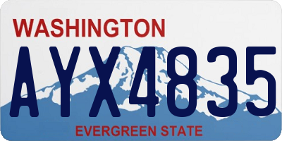 WA license plate AYX4835