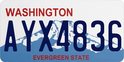 WA license plate AYX4836