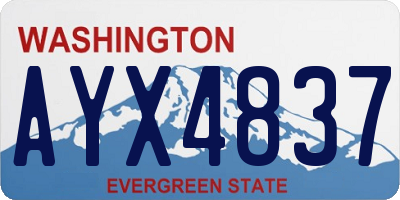 WA license plate AYX4837