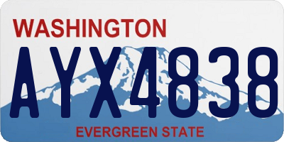 WA license plate AYX4838