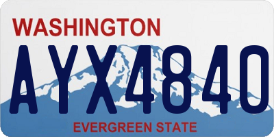 WA license plate AYX4840