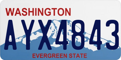 WA license plate AYX4843