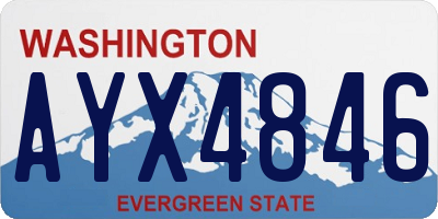 WA license plate AYX4846