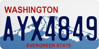 WA license plate AYX4849