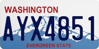 WA license plate AYX4851